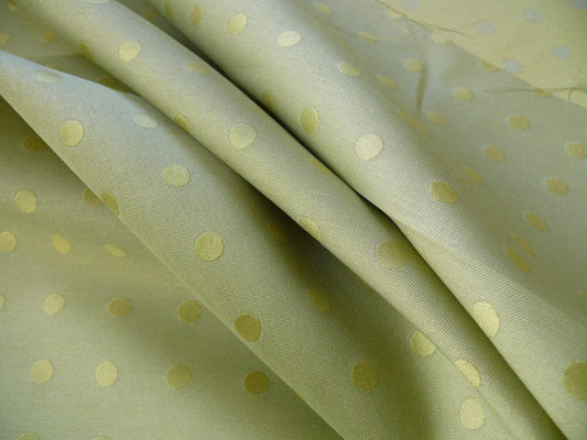 KRAVET SPATIAL POLKA DOT SILK SATIN CELADON "GREEN TEA" BTY MSR