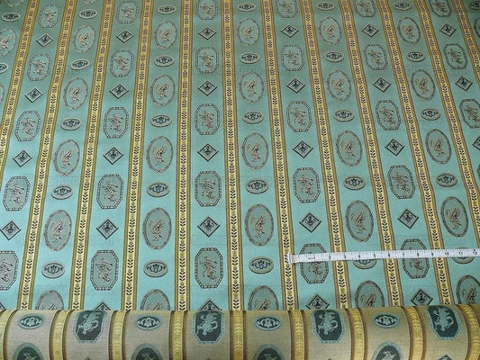 Lee Jofa Le Cygne Stripe Neo Classic Leeda Swan Aqua Blue Silk S