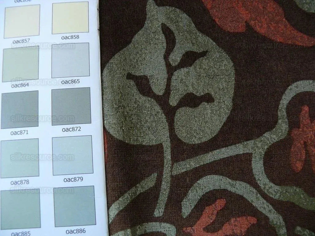 Kravet Rubino Italian Velvet Cabernet Chocolate Chilli Red Foliage Vine MSRP USD 330/Y