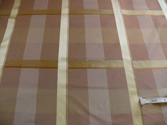 Kravet Les Cent Baisers Blush Pink Gold Silk Pale Lavender Satin Stripe MSRP USD 149/Y