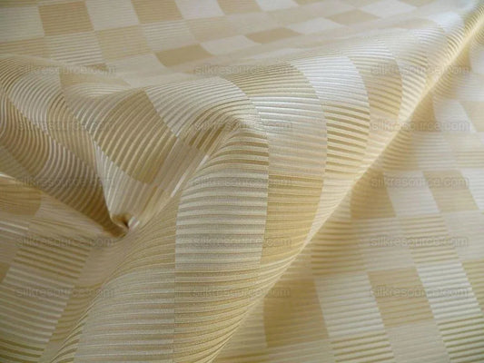 Lee Jofa Stereopticon Check Ivory Wool & Silk Champagne Cream MSRP USD 236/Y