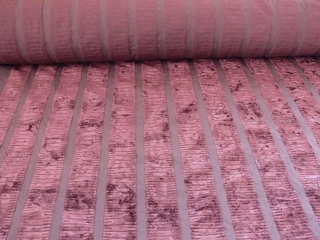 Bty Kravet Cut Velvet Silky Stripe Deep Purple Eggplant MSRP USD 208