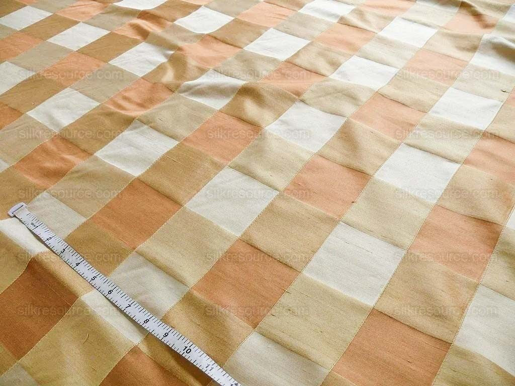 by Yard Kravet Sassy Plaid Silk In Nectar Orange Tropical Peach Reversible