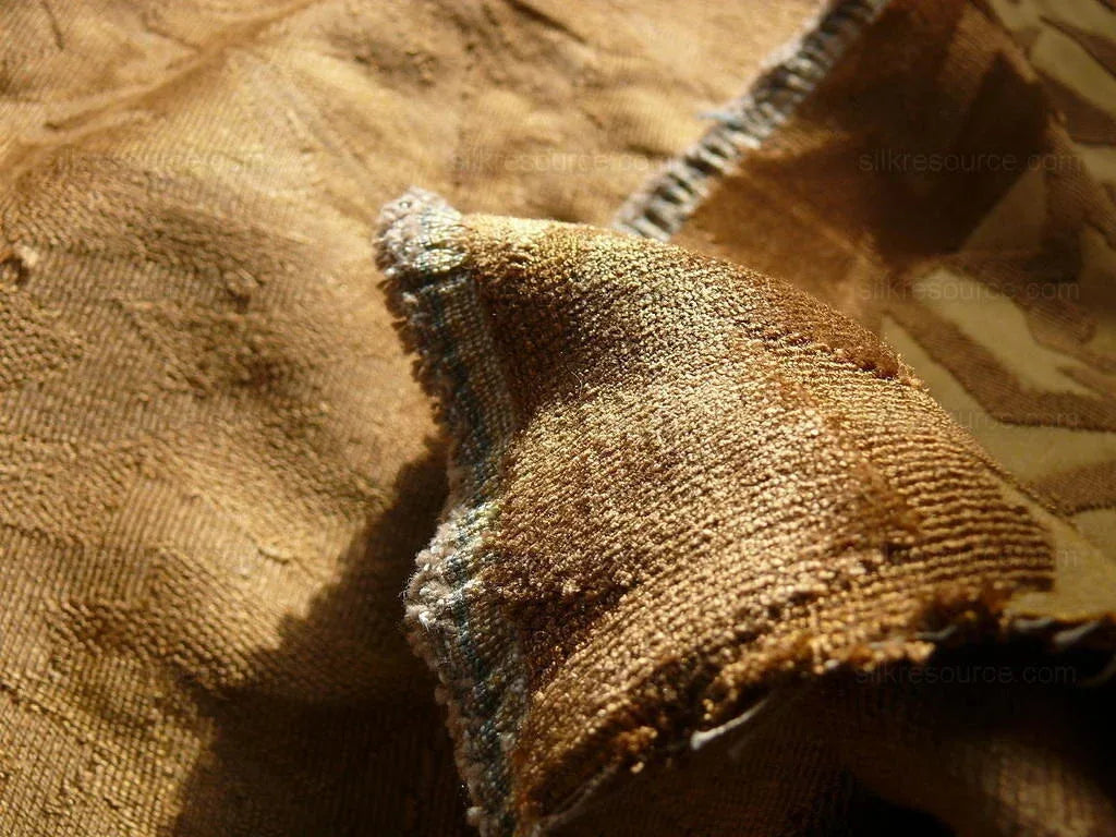 By Yard Lee Jofa Groundworks Calypso Velvet Gold Brown Jazzy Cut Velvet Stripe MSRP USD 296/Y