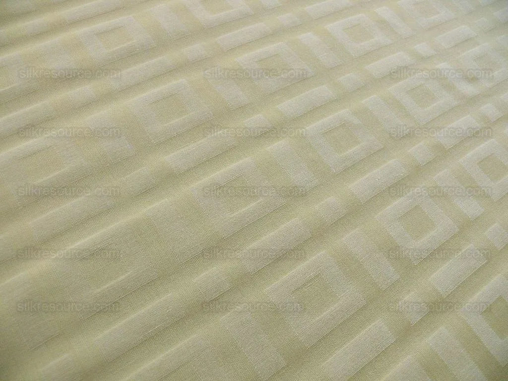 Lee Jofa Stewart Weave Ivory Square Maze Cotton Linen Damask Cream White Heavy Duty MSRP USD156/Y