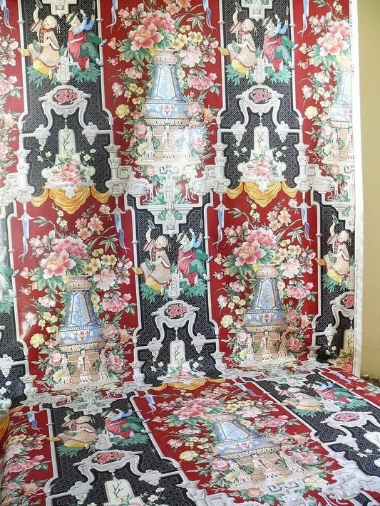 3.75yd Scalamandre L' Ornement Chinois Cotton Percale Print 31 C