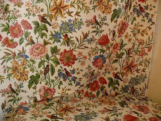 Lee Jofa "aylesbury" Print Linen Peony Lili Tulip Hummingbird Ms