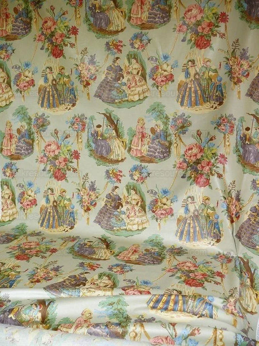Lee Jofa English Country Polished Cotton "garden Party" Cloud Bl