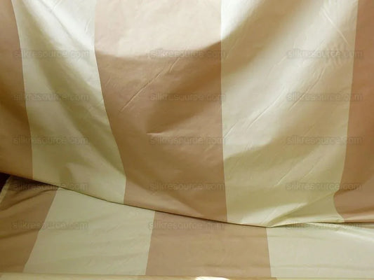 By Yard Lee Jofa Tennyson Stripe "Cream" Wide Stripe Silk Taffeta Beige MSRP USD 256/Y