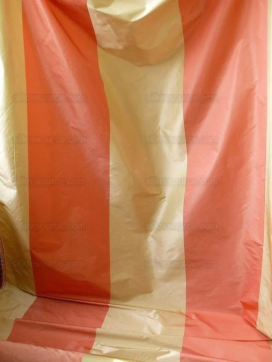 LEE JOFA TENNYSON STRIPE "ROSE" WIDE STRIPE SILK TAFFETA PINK BT