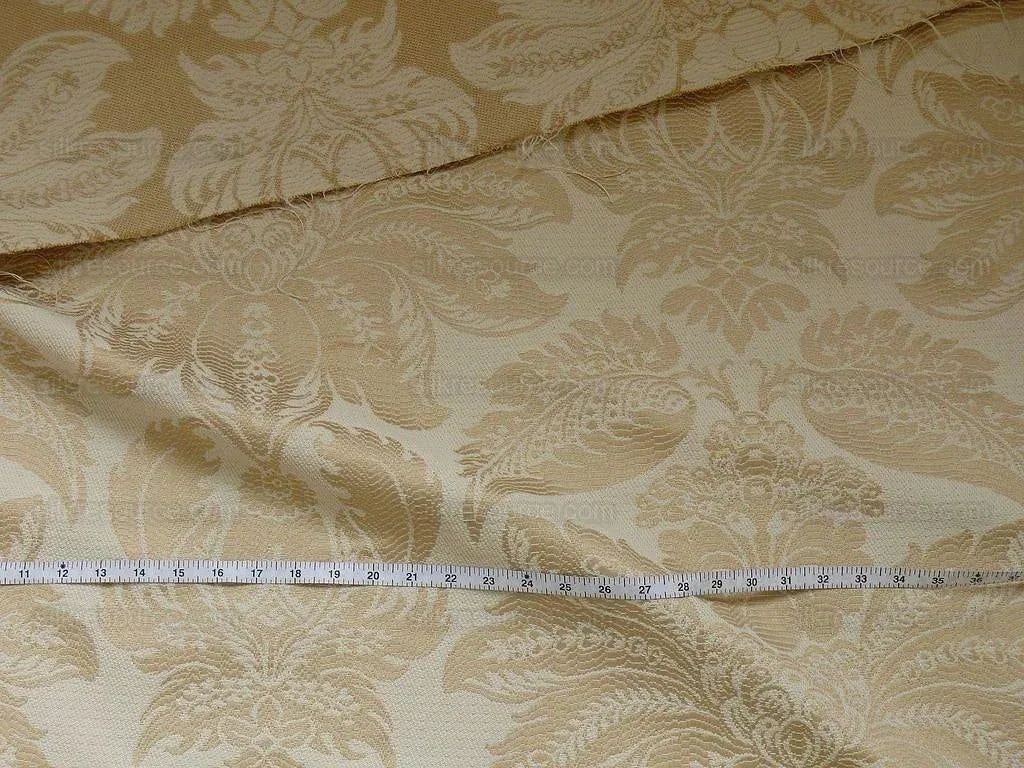 By yard Lee Jofa Lee Jofa Villa Lamte Damask Champagne White Cotton Grand MSRP 196/Y France