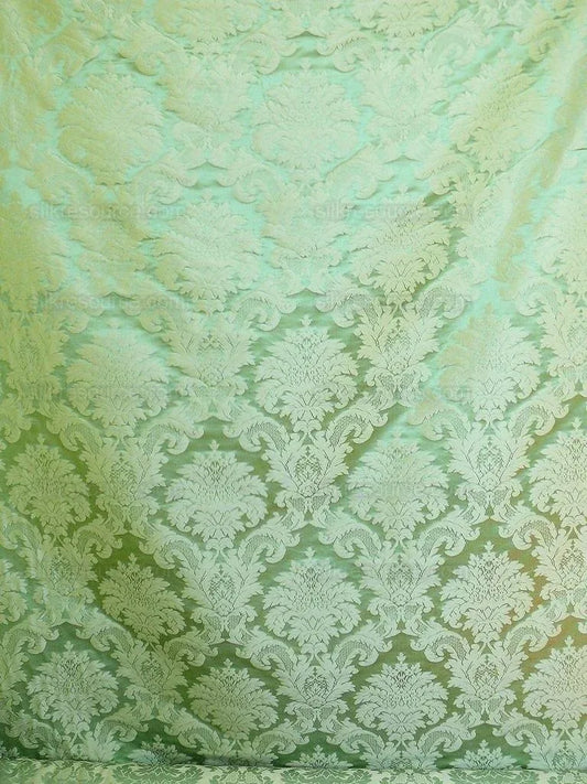 Lee Jofa Scala Silk Damask Willow Spring Green Classic Silk Bty