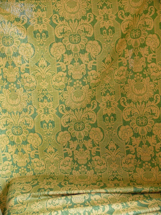 Bty Lee Jofa Croome Damask Linen Print Emerald Green MSRP USD 156/Y
