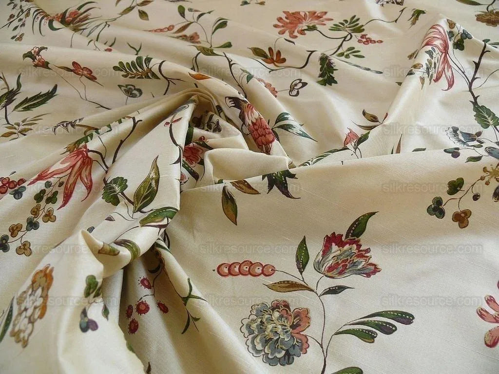 Lee Jofa Calimere Silk Print "ivory" Jasmine Ivory Off White