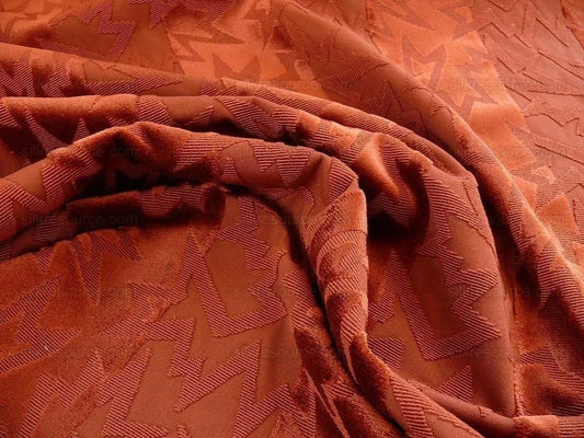 LEE JOFA/GROUDNWORKS CALYPSO VELVET JAZZY CUT VELVET "RUSSET"