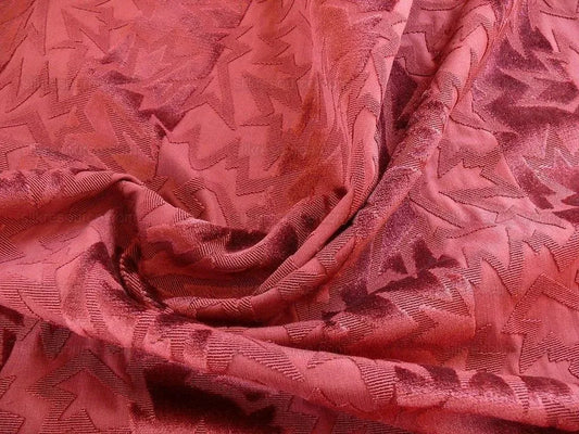 by yard Lee Jofa Groundworks Calypso Velvet Garnet Red Jazzy Cut Velvet Stripe MSRP USD 296/Y