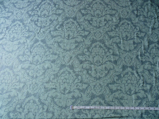 By Yd Kravet Laura Ashley 100% linen Print Spencer Damask Cool Water Blue Gilded #874