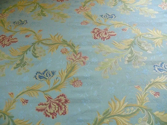 Old World Weaver VIVIANA French Lace Carnation Lampas Red Blue Powder MSRP 328USD/Y