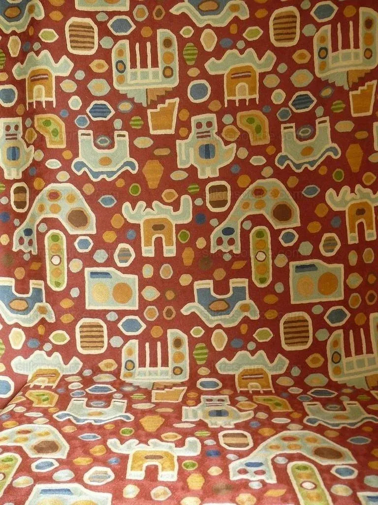 Clarence House All Over Wool Crewel Wine Red Bty