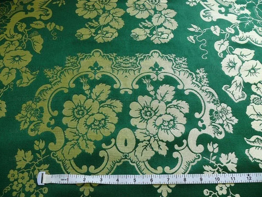 by Yard Scalamandre Villa Louis Silk Brocatelle Emerald Green MSRP USD 800+