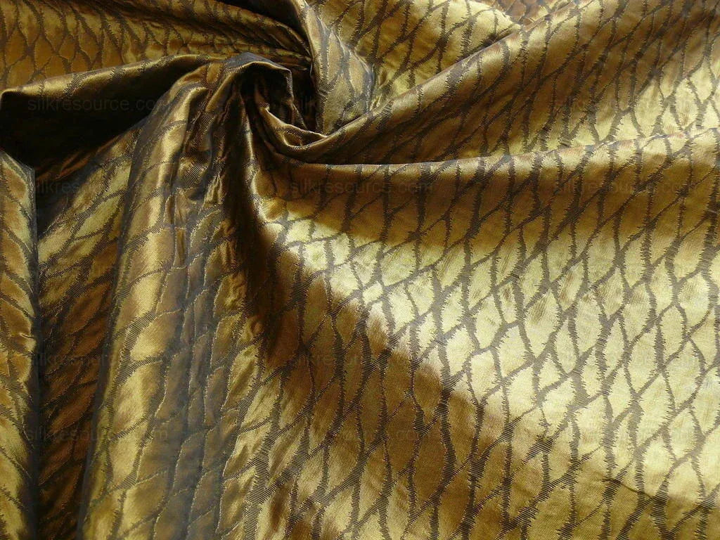By Yard Lee Jofa Snake Skin Silk Jacquard Antique Gold MSRP 298/Y