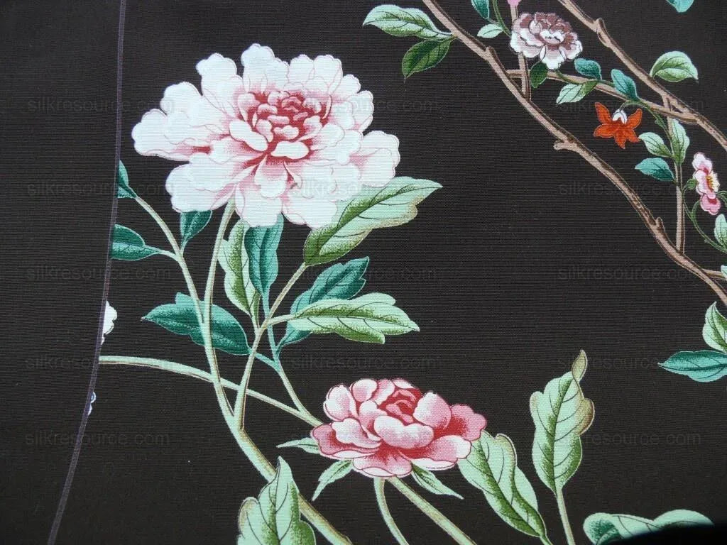 Brunchwig & Fils "silk Road" Chinoiserie Garden Bird & Trellis P