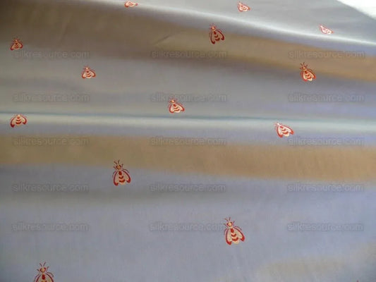 Scalamandre "monroe Bee" Silk Lampas Blue Red French Court 19th Century Empire Revival Neoclassical Empire MSRP USD 450/Y