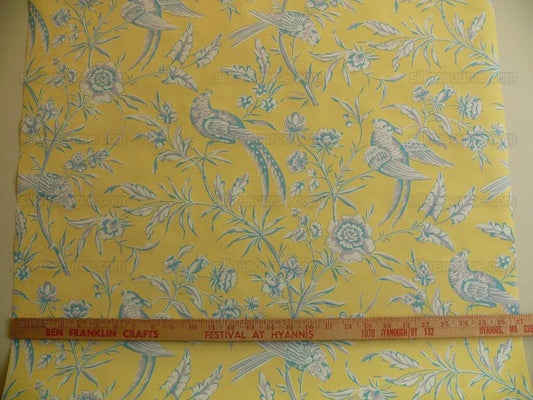 Scalamandre "aviary" Wallpaper Yellow Blue Single Roll (5 Yards)