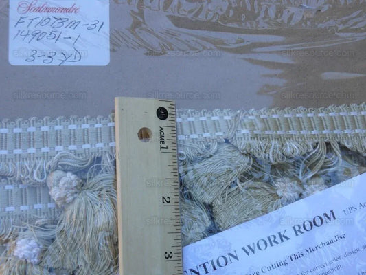 Scalamandre 100% Silk Tassel Fringe Trim, Wheat & White Light Gold MSRP USD 259/Y