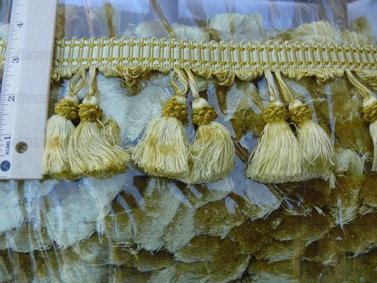 Scalamandre 100% Silk Tassel Fringe Trim Amber & Gold Yellow MSRP USD 259/Y