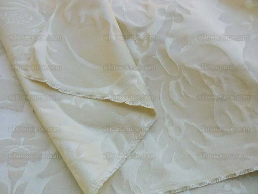 By Yard Scalamandre "Hunt Damask" in Special Ivory 100% Cotton Renaissance Damask Heavy MSRP USD300+/Y