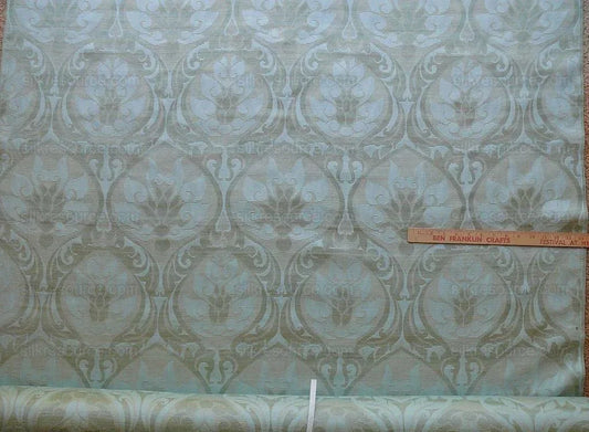Bty Scalamandre "fu-xian Floral" 100% Silk Damask Aqua