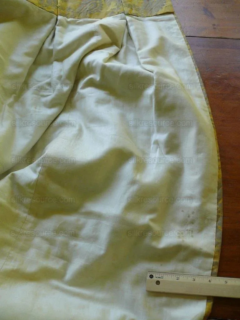 Authentic Fortuny Drapery "impero" Yellow Gold & Silver 3panels