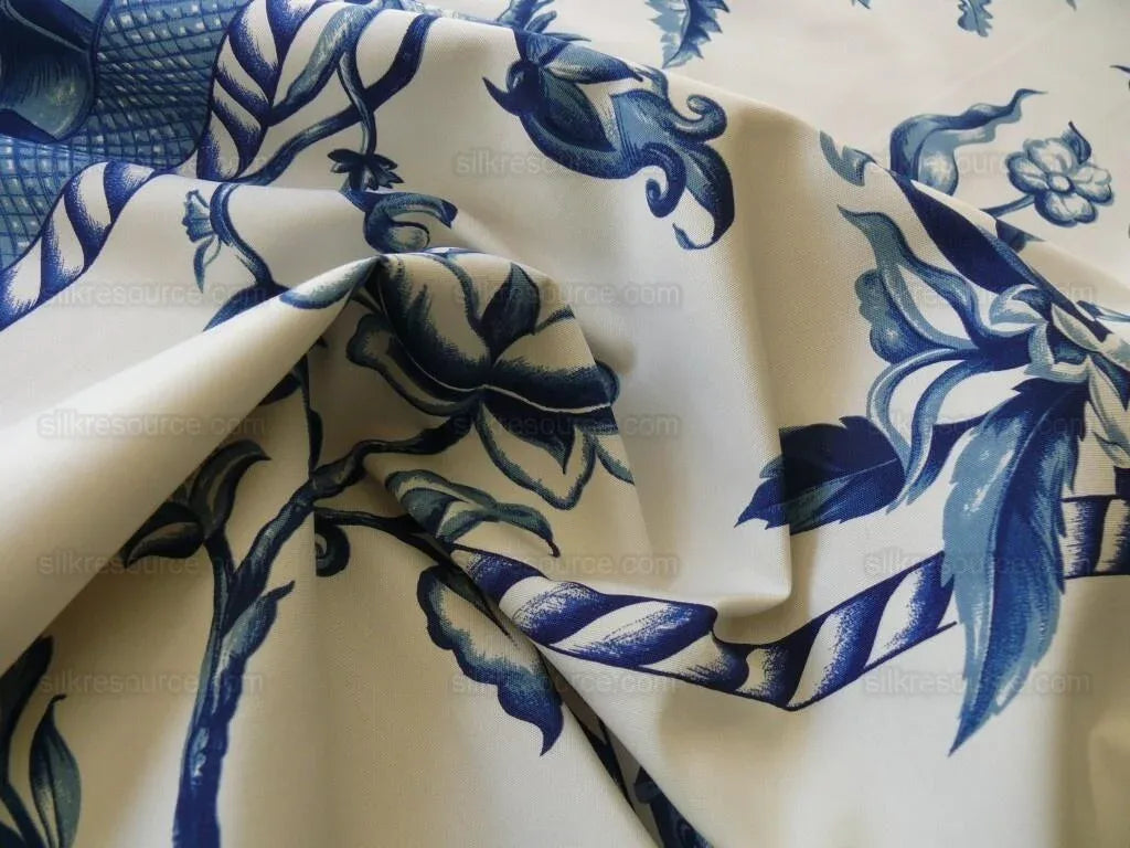 BY YD BEACON HILL PALACE WALK INDIGO BLUE WHITE COTTON TOILE ITALY Castle Tuscany MSRP USD200Y