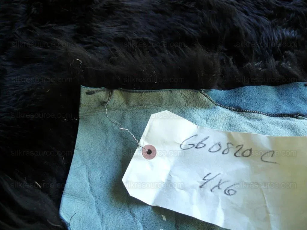 Borrego Genuine Fur Black Area Rug 6' X 4' MSRP USD 2000+