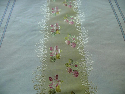 SCALAMANDRE STRAWBERRY DESIGN STRIPED TAFFETA LISERE MULTI