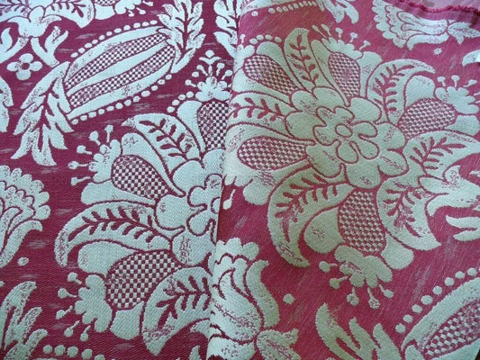 Scalamandre Reggio Raspberry Red Pink Silver Gold Large Artichoke Pomegranate Lotus MSRP USD 399/y