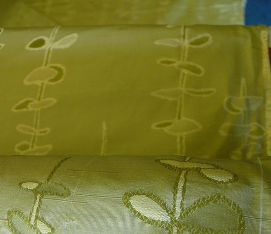 HiEND "SPROUTING" VINE SPRIG 100%SILK JARQUARD PALE SAGE GREEN B