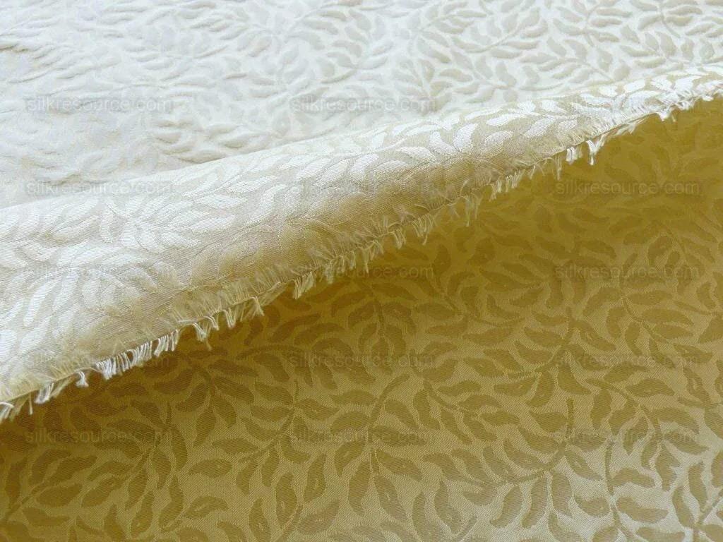 Scalamandre Blairsprig Dark Beige Pale Gold Yellow 100% Silk MSRP USD 280/Y