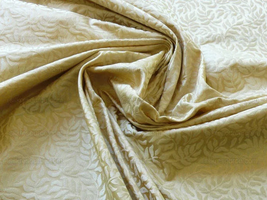Scalamandre Blairsprig Dark Beige Pale Gold Yellow 100% Silk MSRP USD 280/Y