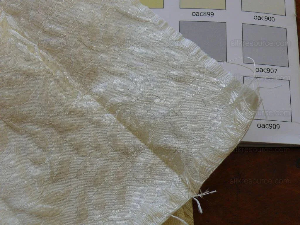 Scalamandre Blairsprig White Cream White Mini Foliage - 100% Silk