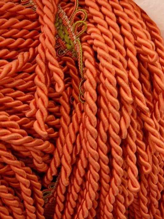 Scalamandre Lyric Buillion Fringe 100% Silk Coral & Lime Pink and Green Heavy Bty MSRP USD 285/Y