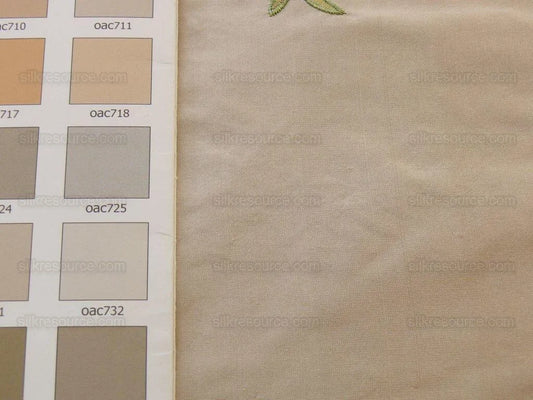 0.25 Y Lee Jofa Fleurir Silk Sand Pale Gold With Pink Flower Embroidery MSRPUSD188/Y