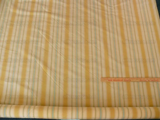 Scalamandre Pimlico Cotton/silk Striped Taffeta Yellow Blue & Ivory MSRP USD139/yard