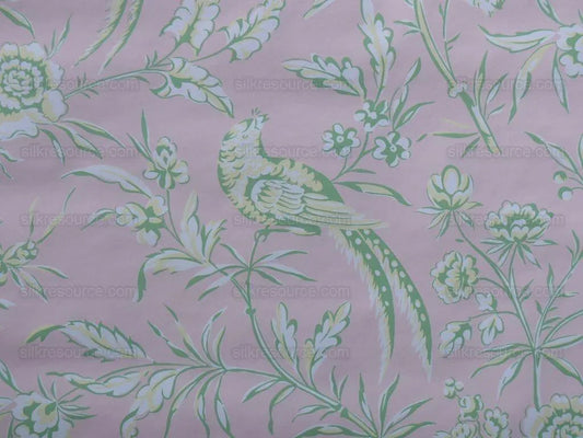Scalamandre "aviary" Wallpaper Bird Chinioserie Pink Single Roll