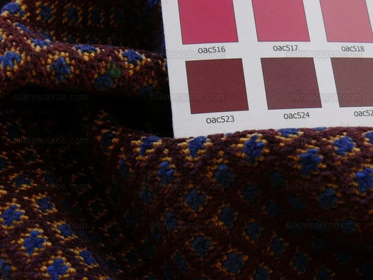 By Yd Scalamandre Oranmore Epingle Plum Red Blue Gold 100% Cotton Amazing Weight MSRP USD 256/YD