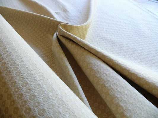 BTY SCALAMANDRE MATELASSE VIENNA 100% COTTON SAND WHITE MSRP$141