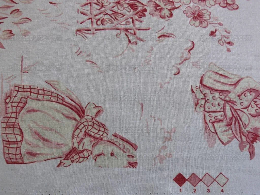 Scalamandre Life On Top Of Cranberry Hill Pink Red Animal Cat Frog MSRP USD 99/Y