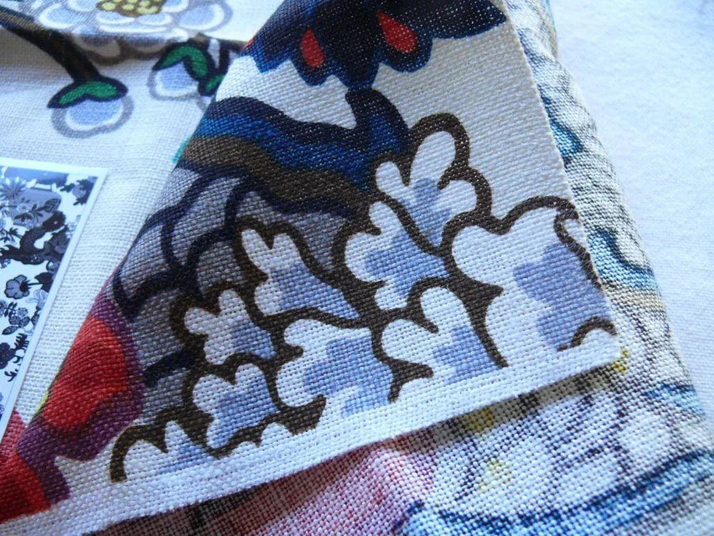 By yard Schumacher Chiang Mai Dragon Jewel Tones On Lacquer Red Linen Print