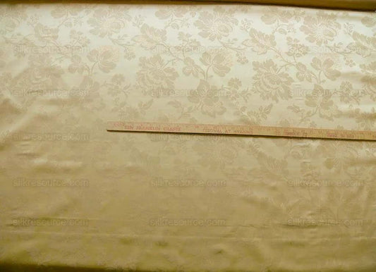 By Yard Kravet Stunning Damask Jacobean Floral Cotton Satin In Light Wheat Gold (c416)